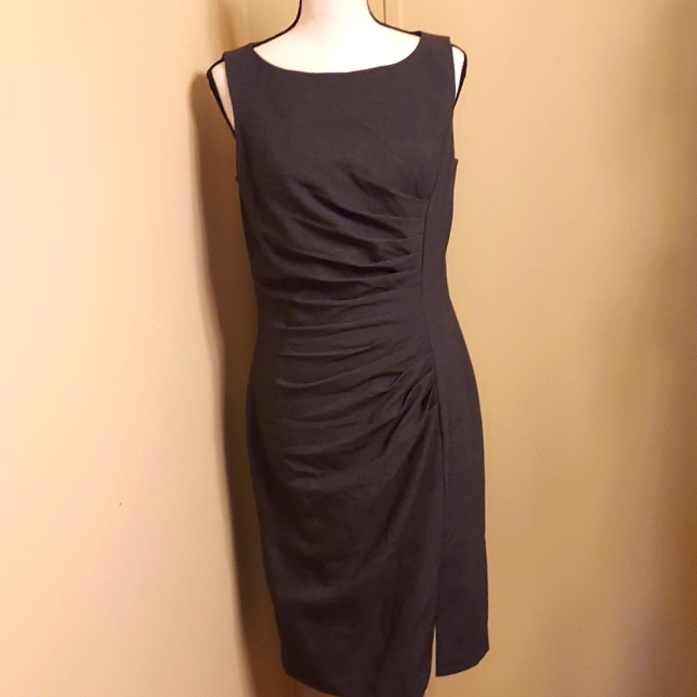 Slate gray sheath dress by Calvin Klein